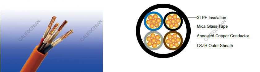 600/1000V Mica+XLPE Insulated, LSZH Sheathed Power Cables to BS 8573 (2-5 Cores)