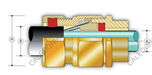 Single Compression A2F Type Weatherproof, Waterproof, Flameproof & Increased Safety Cable Glands for Non Armoured Cables