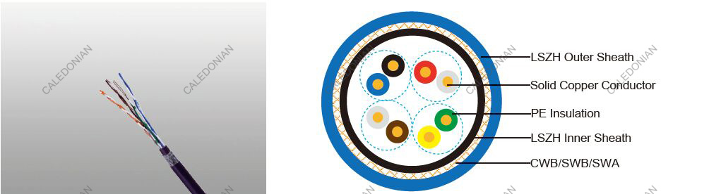 LSZH Flame Retardant CAT5E CWB/SWB/SWA Armoured Data Cables