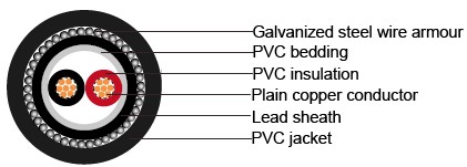 IEC 60502-1 Cables 
Two cores(Galvanized steel wire armoured)