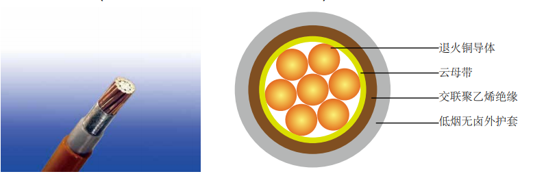 600/1000V 云母带+交联聚乙烯 绝缘低烟无卤护套电力电缆BS 8573 (单芯)